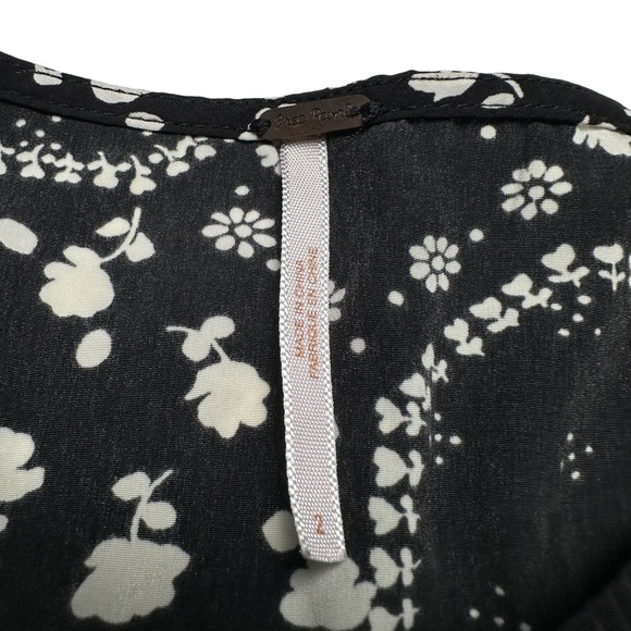 Free People | Women | Geo Garden Black White Floral Mini Shift Dress | Size 2 - Picture 8 of 15